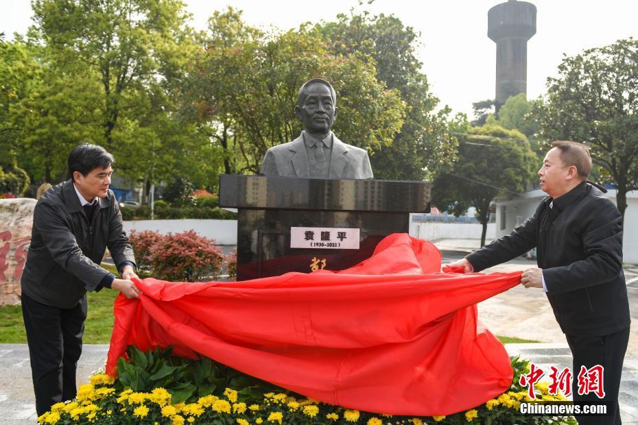 袁隆平铜像长沙揭幕 亲人及民众献花悼念