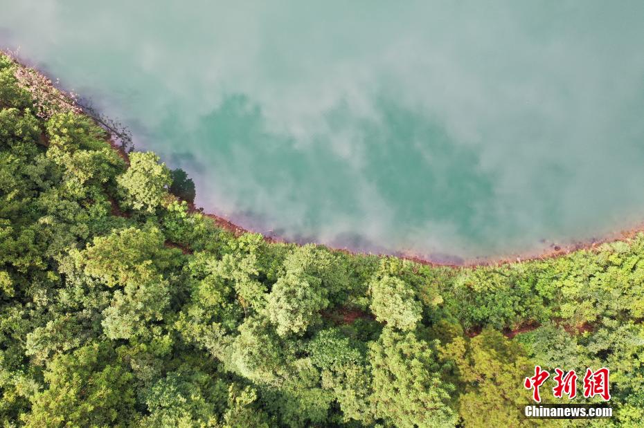 俯瞰贵州剑河南岑水库 犹如一幅生态画卷