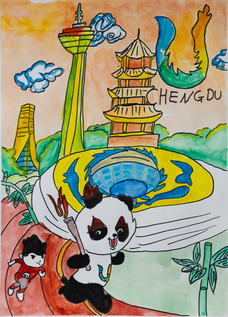成都的孩子们，“画”给国际大体联最特别的一封信