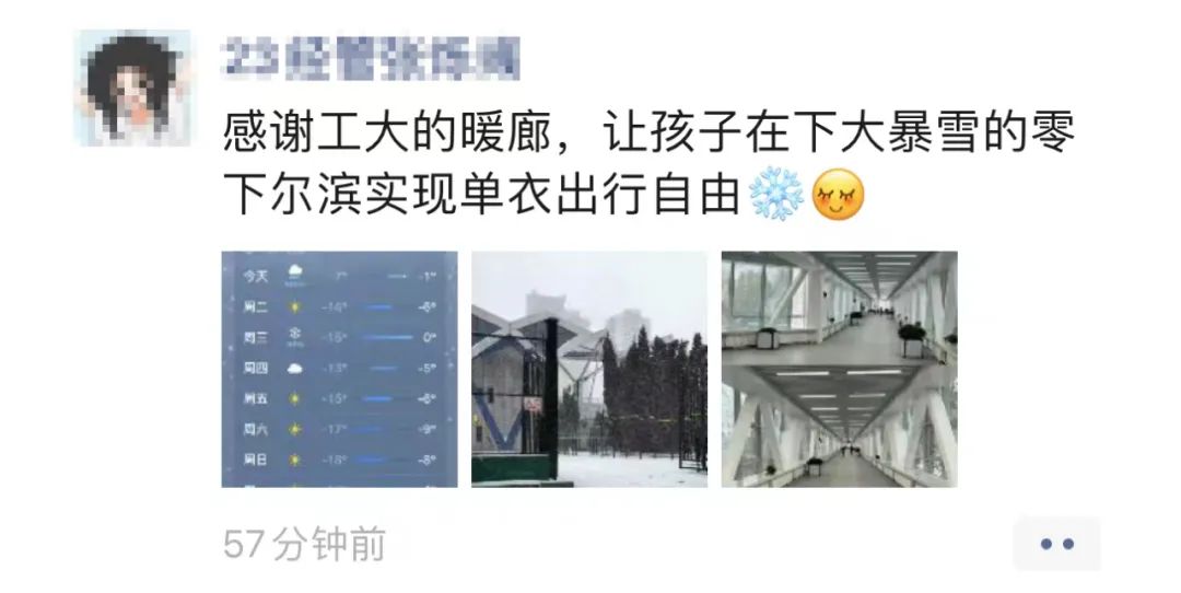 暴雪！哈工大校园暖廊可5分钟直达……