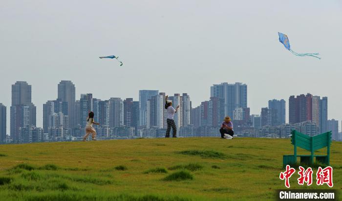 湖北武汉:放风筝享受夏日清凉