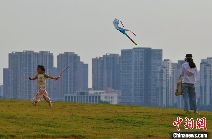 湖北武汉:放风筝享受夏日清凉
