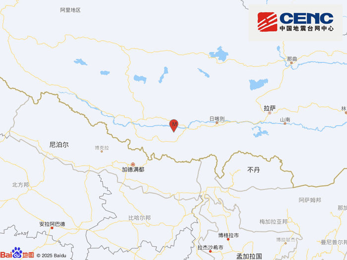 西藏日喀则市定日县发生4.5级地震 震源深度15千米