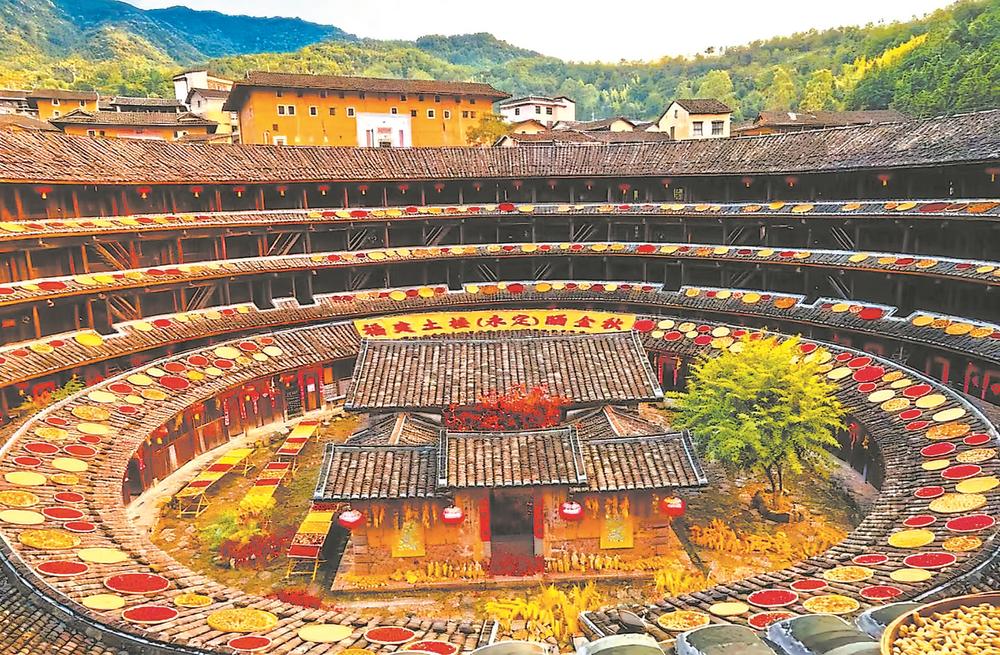 福建土楼晒秋好彩头