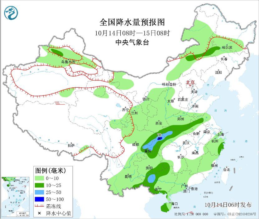 华西至黄淮等地多降雨天气 较强冷空气影响我国大部地区