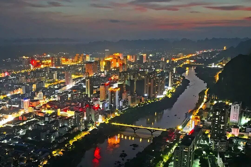 河池宜州夜景。宜州区文化广电体育和旅游局供图