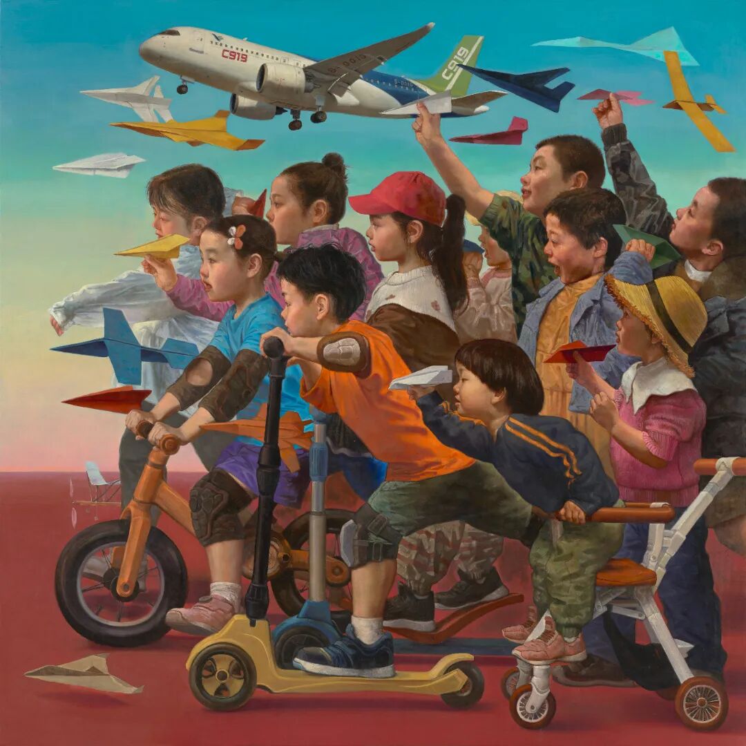 陈彦百《飞梦同行》180x180cm 布面油画 2024年.jpg