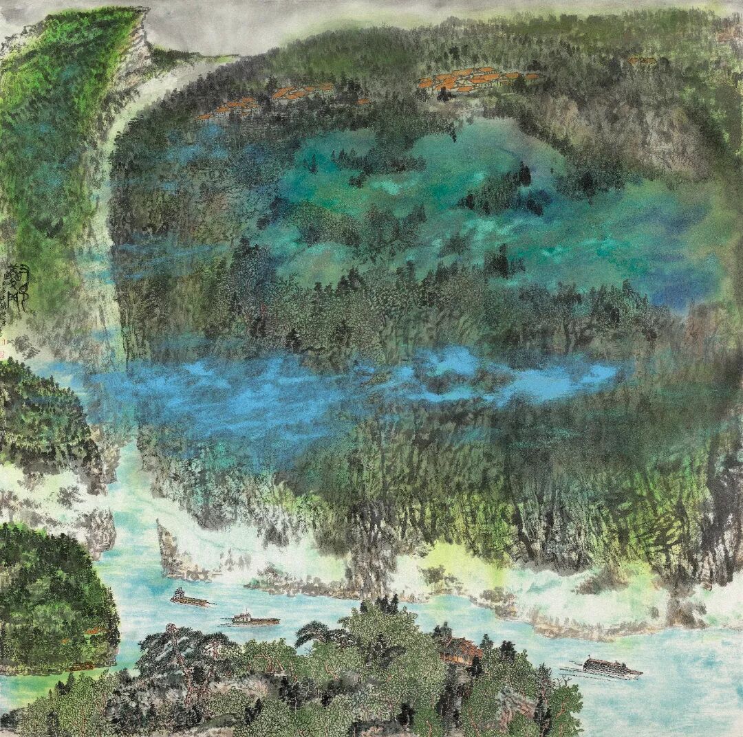王发荣 《又见夔门》150x150cm 中国画 2024年.jpg