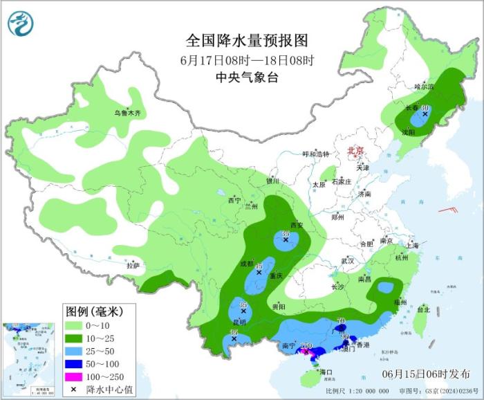 广东广西等地仍有强降雨 东北华北等地多雷阵雨