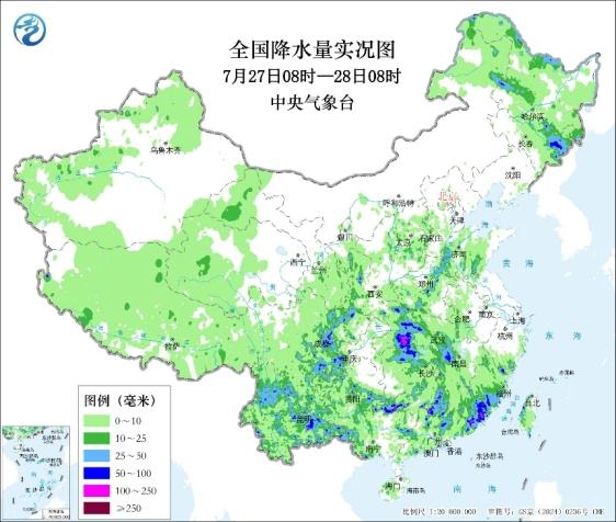 “红霞”残余系统影响持续 广东湖南湖北等地仍有强降雨