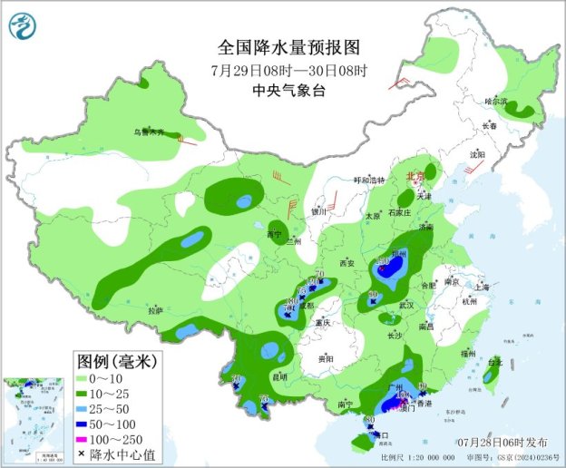 “红霞”残余系统影响持续 广东湖南湖北等地仍有强降雨