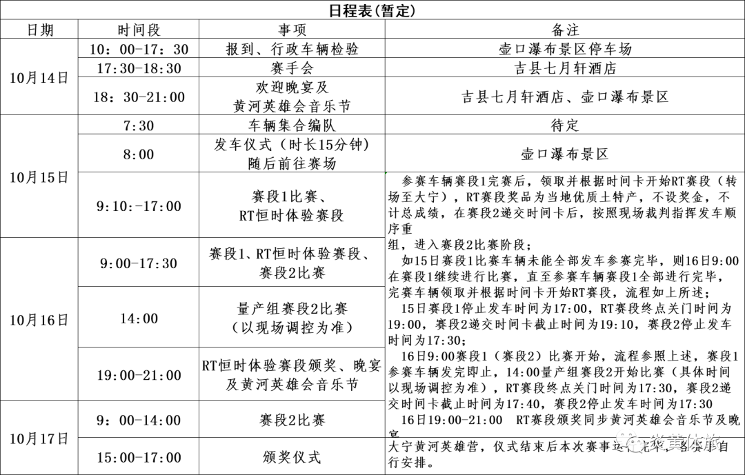 山西临汾：“大吉520”黄河英雄会汽车越野挑战赛赛事公告一