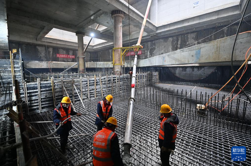 天津在建最深地铁车站主体结构即将完工
