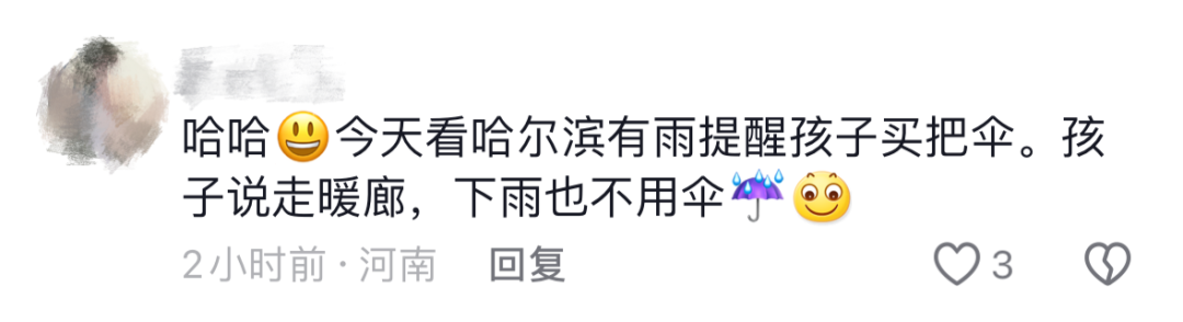 暴雨！哈工大暖廊四期开放通行，秒变“雨伞”