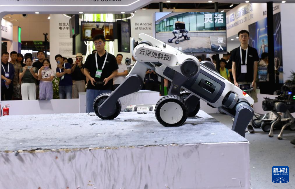 新华全媒+丨会格斗、能书法、懂干活——世界人工智能大会机器人亮点纷呈