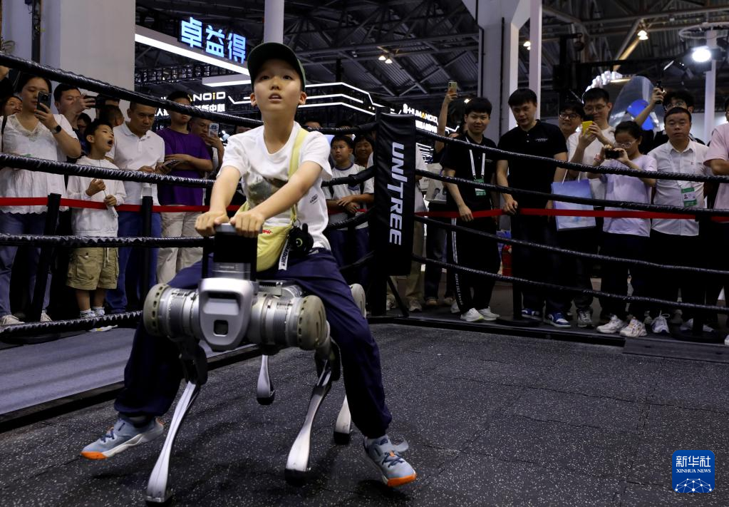 新华全媒+丨会格斗、能书法、懂干活——世界人工智能大会机器人亮点纷呈