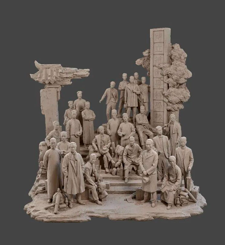 李震 《断简·续章——国立艺专迁播纪》195cm×190cm×200cm 雕塑（树脂）2024年.jpg