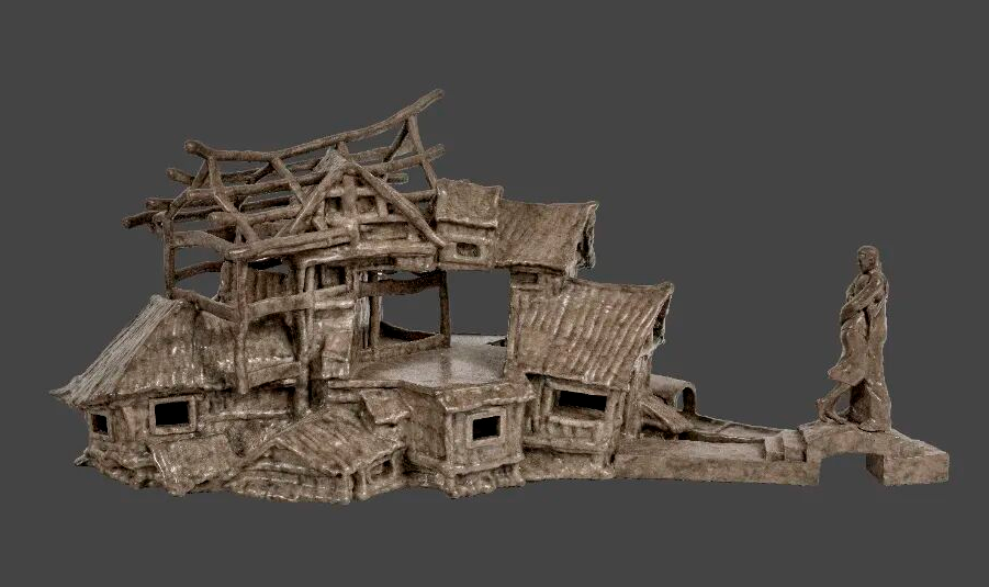 何力平《地老天荒——父母之约》50 x 21x 22cm 雕塑 2022年.jpg