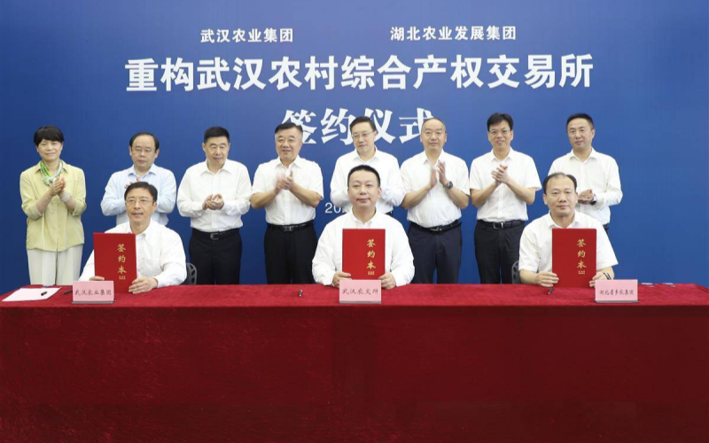 湖北农村产权交易从“分散运行”迈入“全省一盘棋” 签约仪式。武汉市农业农村局供图