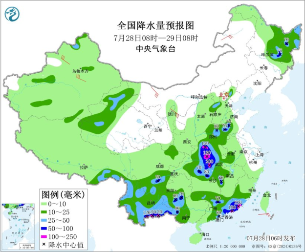 “红霞”残余系统影响持续 广东湖南湖北等地仍有强降雨